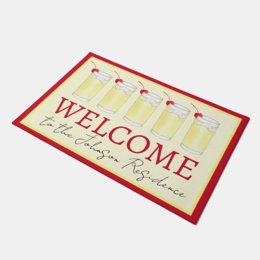 スノーボールブリティッシュクリスマスカクテル ドアマット (アングル)