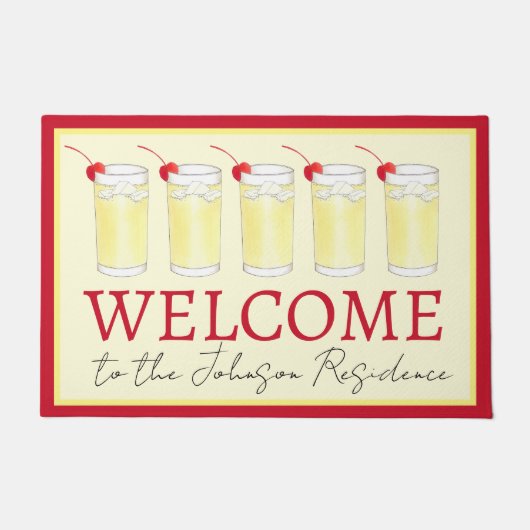 スノーボールブリティッシュクリスマスカクテル ドアマット (正面)