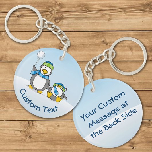 スノーボールペンギンキーチェーン キーホルダー