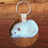 スノーボールホワイトラットキーチェーン キーホルダー (正面)