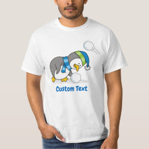 スノーボールTシャツを手に入れたリトルペンギン Tシャツ