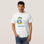 スノーボールTシャツを着たリトルペンギン Tシャツ (正面フル)