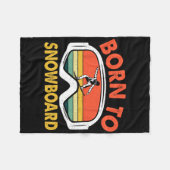 スノーボー生まれドレトロへのスノーボードスポーツ フリースブランケット (正面(横))