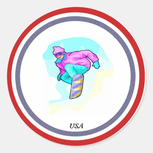 スノーボーLoveドへ –  ラウンドシール (正面)