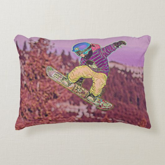 スノーボ絵を描ード アクセントクッション (正面)