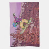 スノーボ絵を描ード キッチンタオル (縦)