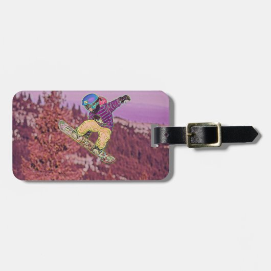 スノーボ絵を描ード ラゲッジタグ (正面横)