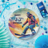 スノーボ10代のード誕生日 ペーパープレート (パーティー)