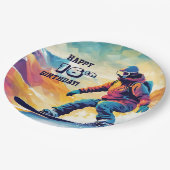 スノーボ10代のード誕生日 ペーパープレート (アングル)