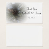 スノーマイパインズウィンターウェディングメッセージカード (正面&裏面)