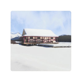 スノーマイマリネレイクボートハウス メタルプリント