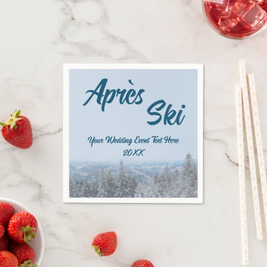 スノーマウンテンフォレストアプレーススキ結婚ーズイベント スタンダードカクテルナプキン (インサイチュ)