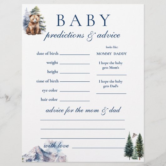 スノーマウンテンベアーアドベンチャー予測アドバイス チラシ (正面)