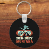 スノーマウンテンモンタナヴィンテージレトロスキー&スノ キーホルダー (正面)