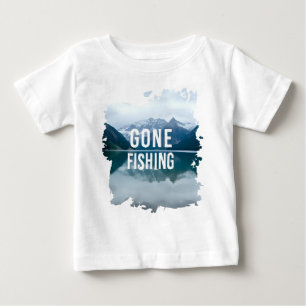 スノーマウンテンレイクゴーン魚釣り ベビーTシャツ