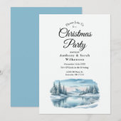 スノーマウンテン ウィンター湖 クリスマス パーティー 招待状 (正面/裏面)