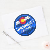 スノーマスコロラドマウンテンバーストステッカー ラウンドシール (封筒)
