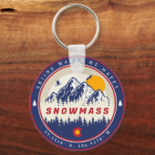 スノーマスコロラド州旗マウンテンスキー土産 キーホルダー (正面)