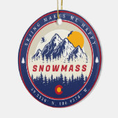 スノーマスコロラド州旗マウンテンスキー土産 セラミックオーナメント (左)