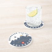 スノーマスコロラド州旗レトロサンセットスキーおみやげ コースター (側面)