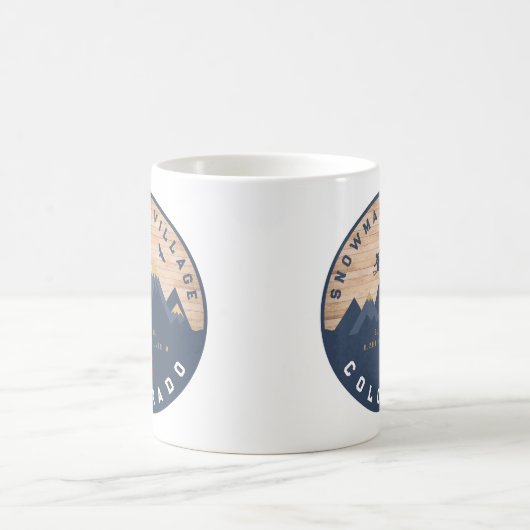 スノーマスコロラド州旗レトロサンセットスキーおみやげ コーヒーマグカップ (中央)