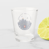 スノーマスコロラド州旗レトロサンセットスキーおみやげ ショットグラス (裏面)