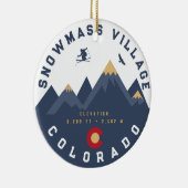 スノーマスコロラド州旗レトロサンセットスキーおみやげ セラミックオーナメント (右)