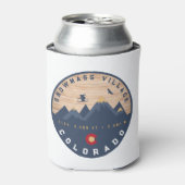スノーマスコロラド州旗レトロサンセットスキーおみやげ 缶クーラー (缶正面)