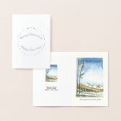 スノーマス，コロラド州の水彩画 箔カード (ディスプレー)