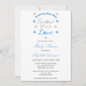 スノーマッチな愛のウィンタースノーフレークベイビーシャワー 招待状 (正面)