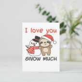 スノーマンとスローガン - 愛してるよ、雪のようにたくさん！ シーズンポストカード (スタンド正面)