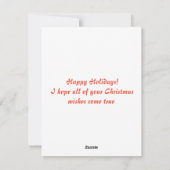 スノーマンのホリデー ワゴン シーズンカード (裏面)