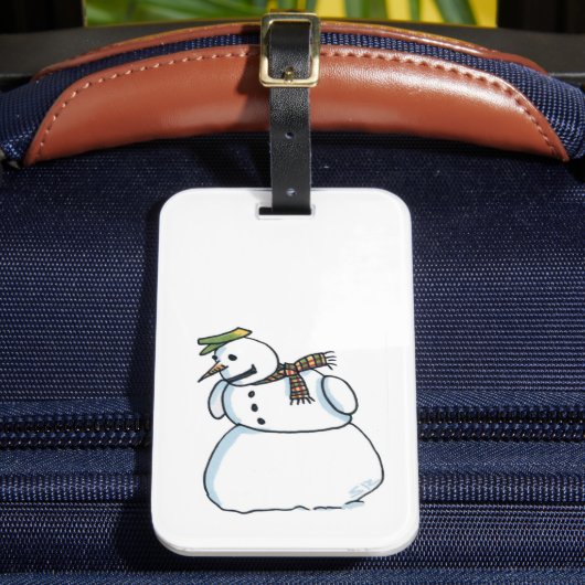 スノーマンの荷物タグ ラゲッジタグ (正面インサイチュ2)