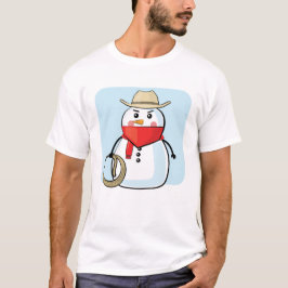 スノーマンカウボーイ - おもしろイラスト Tシャツ