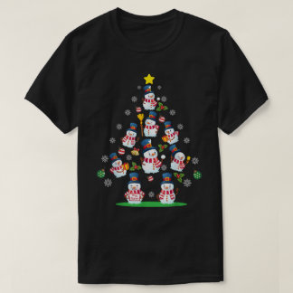 スノーマンクリスマスツリーホリデーデザイン Tシャツ