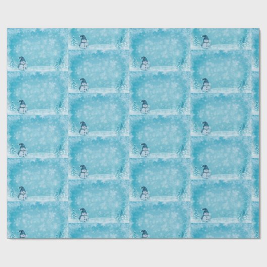 スノーマンクリスマスラッピング紙 ラッピングペーパー (フラット)