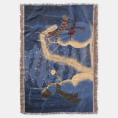 スノーマンクリスマス スローブランケット (正面縦)
