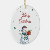 スノーマンクリスマス セラミックオーナメント (右)