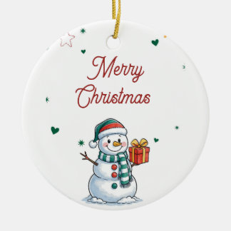 スノーマンクリスマス セラミックオーナメント