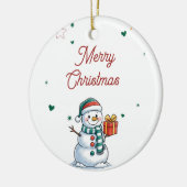 スノーマンクリスマス セラミックオーナメント (左)