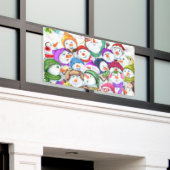 スノーマンズクリスマスバナーパーティープレゼント 横断幕 (ビルの外側)