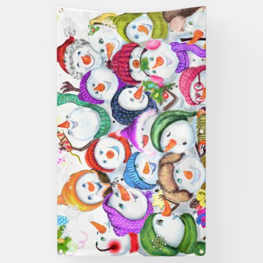 スノーマンズクリスマスバナーパーティープレゼント 横断幕 (縦)