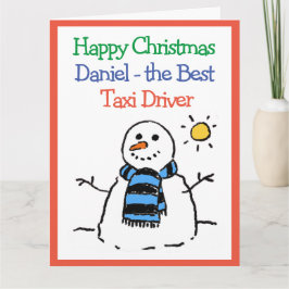 スノーマンデザイン ハッピー クリスマスタクシードライバー カード