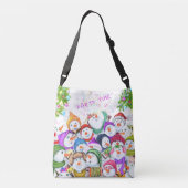 スノーマンパーティークリスマスクロスボディバッグ クロスボディバッグ (裏面)