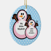 スノーマンビッグシスタークリスマスオーナメント セラミックオーナメント (右)