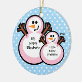 スノーマンビッグシスタークリスマスオーナメント セラミックオーナメント (左)