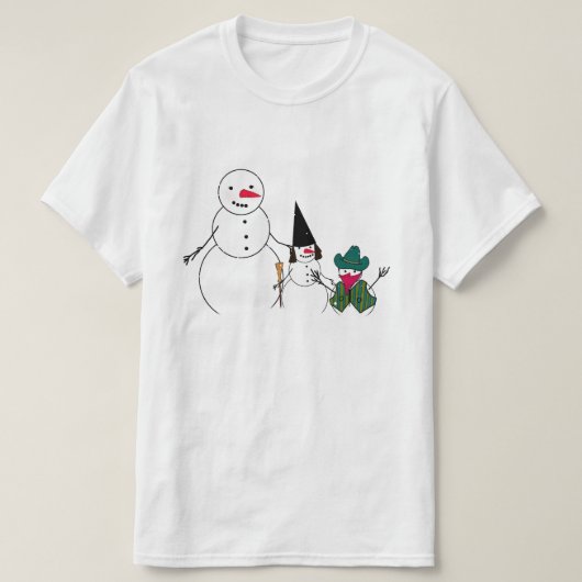 スノーマンファミリーのハロウィン Tシャツ (デザイン正面)