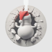 スノーマン オブジェ 裏 クリスマス デザイン オーナメント (裏面)