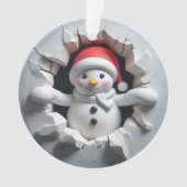 スノーマン オブジェ 裏 クリスマス デザイン オーナメント (正面)