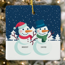 スノーマン カップル かわいい オーダーメイド クリスマス